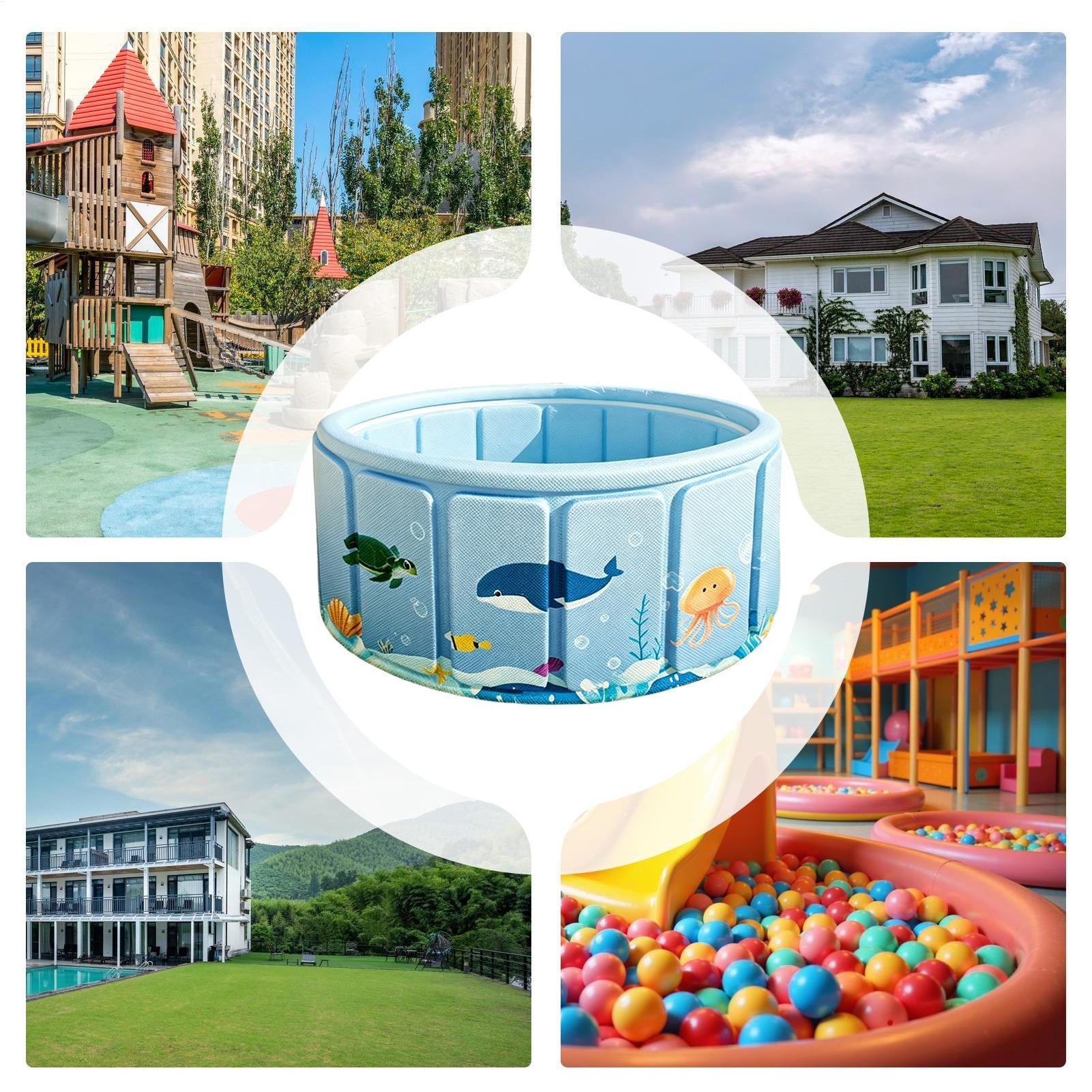 Party Games Kid Friendly - Piscina Pieghevole Non Gonfiabile con Telaio,