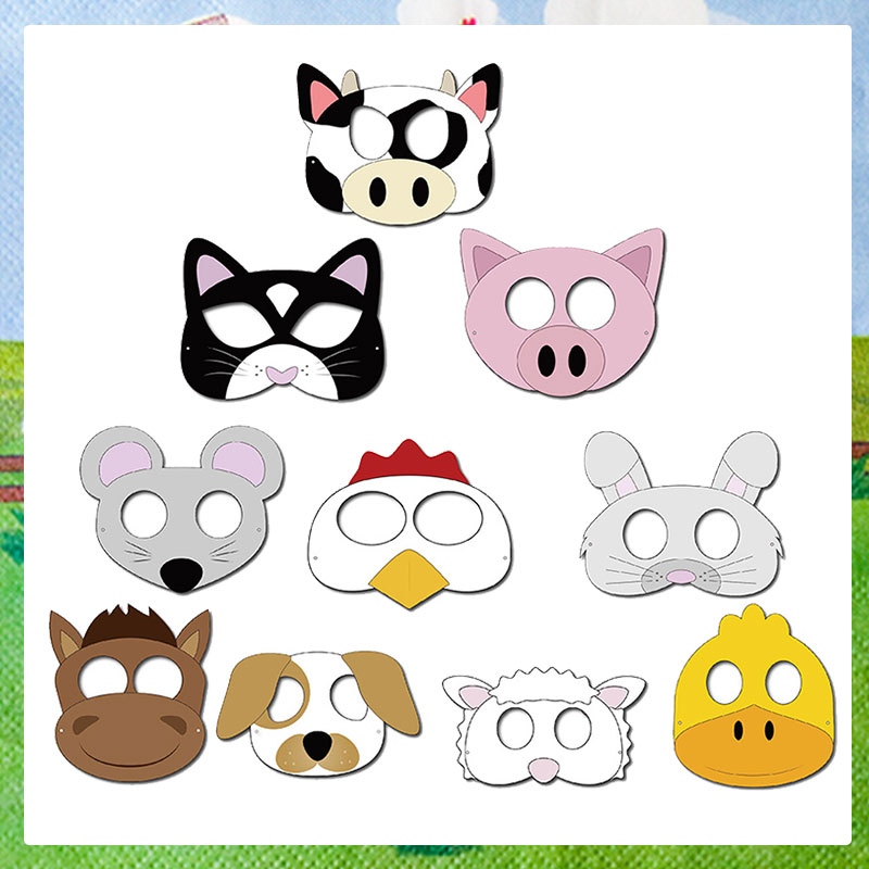 Party Games No Supplies - 10 pezzi maschera di carta cosplay
